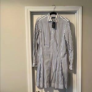 Polo Ralph Lauren blue and white shirt dress with pockets